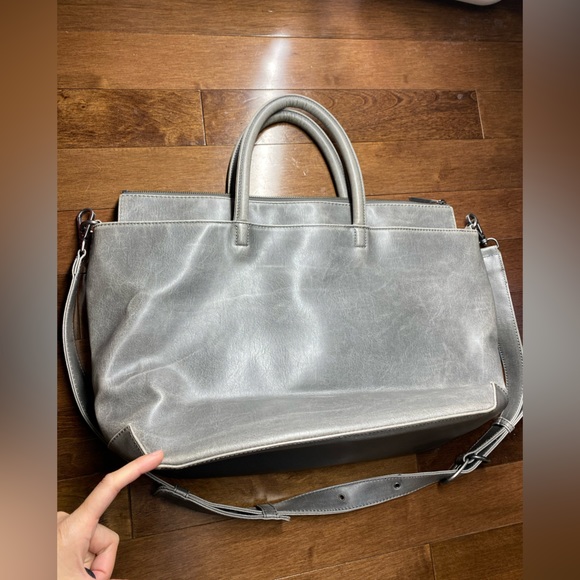 Matt & Nat Laptop Bag Vegan Purse Grey Large - Picture 2 of 16